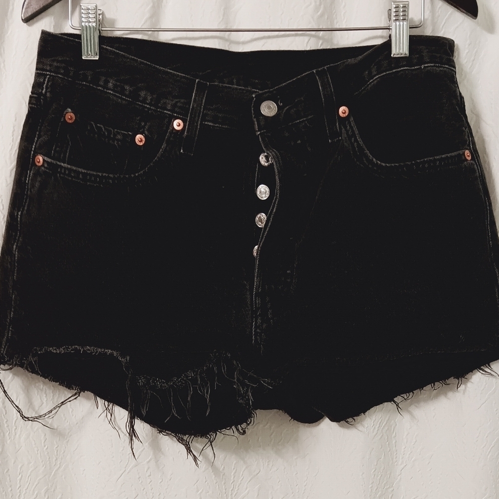 Levis 501 High Rise cut off Button Fly Shorts Size L/31 - Picture 1 of 14